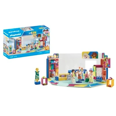 Abbildung von PLAYMOBIL MyLife 71534 Fashion Store, aufregendes Shopping Erlebnis im großen Modehaus, inklusive Kasse, Verkaufsvitrine und vielen Kleidungsstücken, detailreiches Spielzeug für Kinder ab 5 Jahren