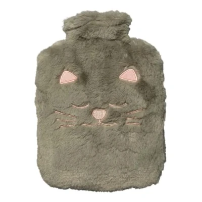 Abbildung von DRAEGER PARIS 1886 Toga Wärmflasche, Plüsch, Katze, grau, mit Bezug aus Kunstpelz, 100% Polyester, einfache Handhabung, unendlich wiederverwendbar, kann überall hin mitgenommen werden.