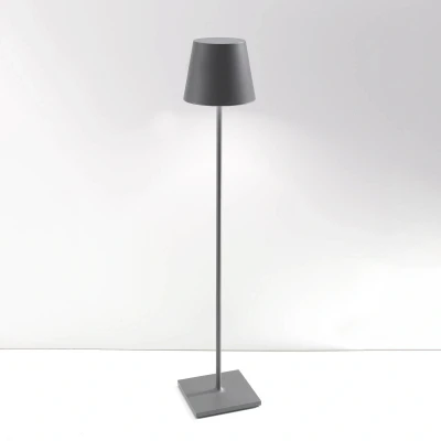 Abbildung von Zafferano, Poldina XXL Lampe, Kabellose, Wiederaufladbare Stehlampe mit Touch Control, Geeignet für Wohnzimmer und Außenbereich, Dimmer, 2700 3000 K, Verstellbare Höhe 69 150 cm, Farbe Dunkelgrau
