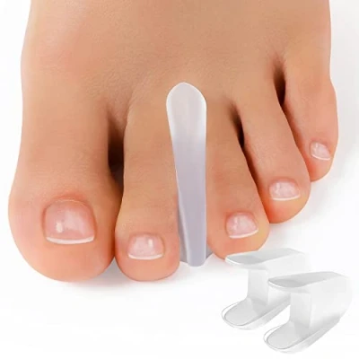 Abbildung von Welnove Zehentrenner für Bunionen Gel überlappende Zehen, Schwielen Schmerzen Flared Design Soft Silikon Zehentrenner, Corrector Männer und Frauen (8 Pack)