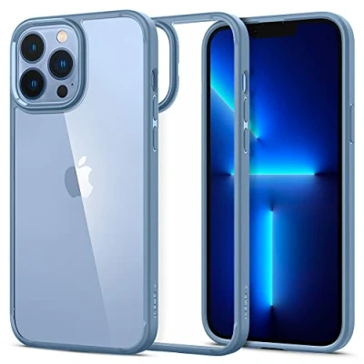 Abbildung von Spigen Ultra Hybrid Kompatibel mit iPhone 13 Pro Max Hülle [Air Cushion Technologie] Handyhülle dünn transparent hardcase silikon Sierra Blue