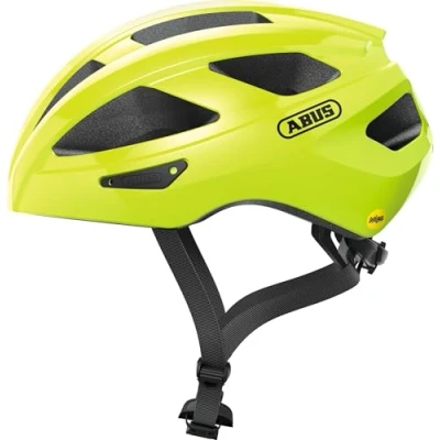 Abbildung von ABUS Rennradhelm Macator MIPS Fahrradhelm für Einsteiger mit Schirm geeignet Zopfträger/ innen Damen und Herren Gelb, Größe L