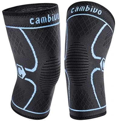 Abbildung von CAMBIVO 2 x Kniebandage Damen Männer, Orthopädische hilfreich Erholung bei Meniskusriss, ACL und Arthritis, Bandage Knie für Laufen, Wandern, Joggen, Sport, Volleyball