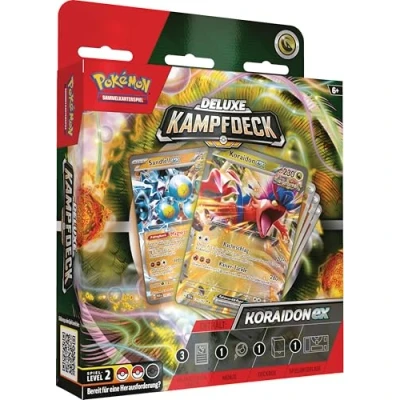 Abbildung von Pokémon Sammelkartenspiel: Deluxe Kampfdeck Koraidon ex (sofort spielbares Deck mit 60 Karten &amp; Zubehör)