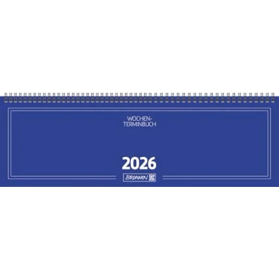 Abbildung von BRUNNEN Querterminbuch Mod. 775 2026 420x137 mm, Karton, blau