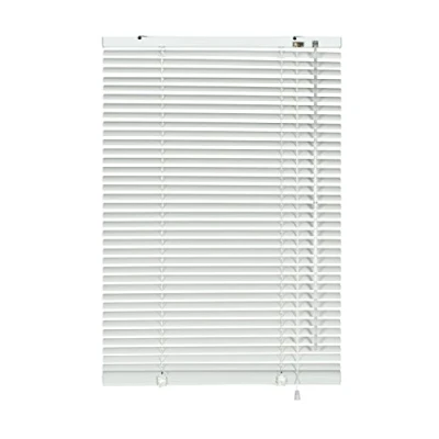 Abbildung von Deco Company Alu Jalousie ohne Bohren, Zum Klemmen, Inkl. Klemmträgern, Sichtschutz, Lichtschutz, Blendschutz, Aluminium Jalousie, Weiß, 90 x 130 cm