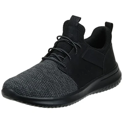 Abbildung von Skechers Herren Delson Camben Sneaker, Black Mesh W Synthetic, 46 EU