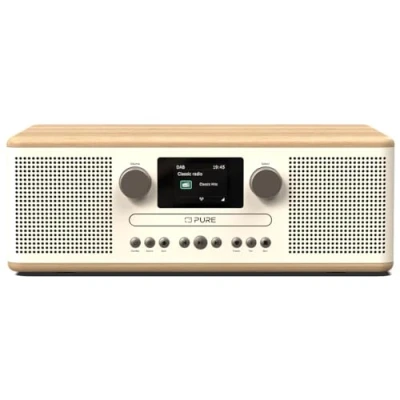 Abbildung von Pure Classic C D6 Musiksystem (CD Player, DAB+/FM, Bluetooth, AUX, USB, Wecker, Sleeptimer) Cotton White/Oak