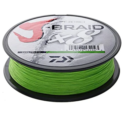 Abbildung von Daiwa J Trenza 8 geflochtene Schnur, 150 m, Dunkelgrün, Gelbgrün, DM: 0,28 mm