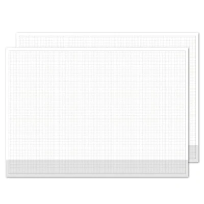 Abbildung von 2er Set Karierte Schreibtischunterlage zum Beschreiben und Skizzieren I DIN A2 40 Blatt mit Kantenschutz Mathematisches Papier dv1236