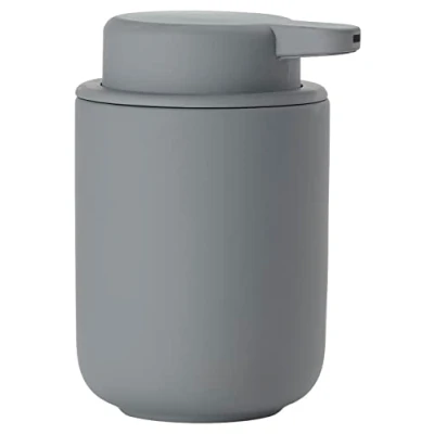 Abbildung von Zone Denmark Ume Seifenspender für Flüssigseife, Steingut/Keramik mit Soft Touch Beschichtung, Skandinavisch im Design, 250 ml, Höhe 12,8 cm, Grau
