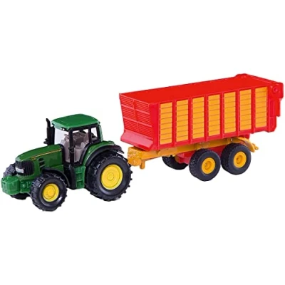 Abbildung von siku 1650, Claas Traktor mit Silagewagen, Metall/Kunststoff, Multicolor, Öffenbare Heckklappe