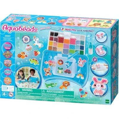 Abbildung von Aquabeads 35087 Bastelstudio Starter Set Wasserperlen Bastelset im Koffer zum Mitnehmen für Kinder ab 4 Jahren, kindersicher, kein Bügeln oder Kleben