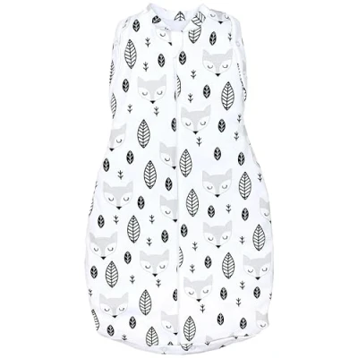 Abbildung von TupTam Baby Pucksack OEKO TEX zertifizierte Materialien Swaddle Bag Wattiert Babyschlafsack 2.5 TOG unisex, Farbe: TOG/Füchse Weiß Grau, Größe: 0 3 Monate