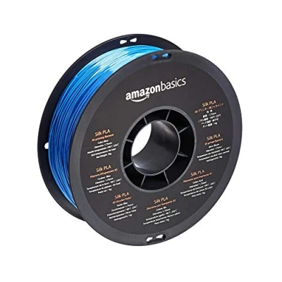 Abbildung von Amazon Basics 3D Drucker Filament aus SILK PLA Kunststoff, 1.75 mm, 1 kg Spule, Seidenblau