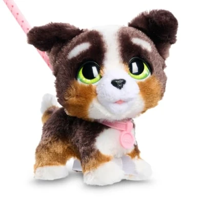 Abbildung von Just Play furReal Walk A Lots Bernedoodle interaktives Spielzeug, 20 cm groß, hüpfender Plüschwelpe mit Soundeffekten, Kinderspielzeug ab 4 Jahren