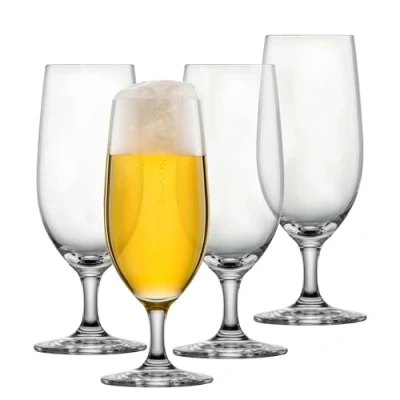 Abbildung von SCHOTT ZWIESEL Biertulpe Beer Basic 0,3 l (4er Set), klassische Biergläser für Pils, spülmaschinenfeste Tritan Kristallgläser, Made in Germany (Art. Nr. 123659)