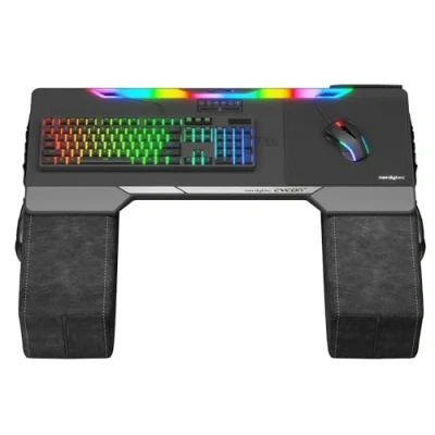 Abbildung von Couchmaster CYCON3 Black HORIZONLIGHT Bar, ergonomischer Gaming Laptoptisch für Couch, Sofa und Bett, Laptop Tisch mit USB Hub PC, PS4/5, Xbox One/Series X Laptops