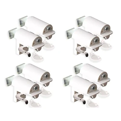 Abbildung von KLEMMFLEX Klemmhalter für Jalousien, Jalousie Halterung ohne Bohren, zum Klemmen, 8 Stück, Weiss, Stabiler Klemmträger mit Metallbügel, verstellbar von 4 25 mm, Fenster und Balkontüren