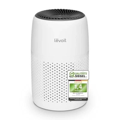 Abbildung von LEVOIT Luftreiniger Allergiker mit Aromatherapie, HEPA Luftfilter gegen Schimmel, Staub und Tierhaare bis zu 0,3 µm für Schlafzimmer, 7 Watt Energiesparend, 3 Geschwindigkeiten, 25dB, Weiß