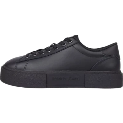 Abbildung von Tommy Jeans Damen Flatform Sneaker Low Top, Schwarz (Black), 39