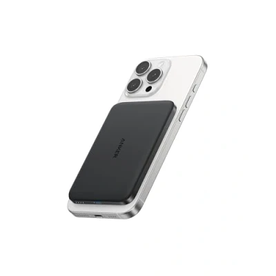 Abbildung von Anker Nano Powerbank, Ultraschlanke 5000mAh Magnet Qi2 zertifiziert, 15W Max ultraschnelles Laden, MagSafe kompatibel, tragbares Ladegerät, Ergonomisches Design, Für iPhone 16/15/14/13/12