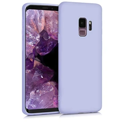 Abbildung von kwmobile Hülle kompatibel mit Samsung Galaxy S9 weiches TPU Silikon Case Cover geeignet für kabelloses Laden Pastell Lavendel