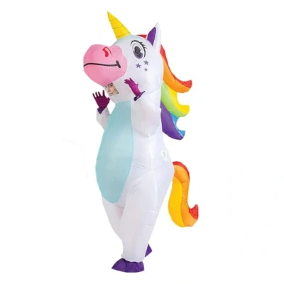 Abbildung von AirSuit® Aufblasbare Verkleidung XXL Einhorn Ungewöhnliches aufblasbares Kostüm Premium Qualität Erwachsenengröße Polyester Angenehm zu tragen Inklusive Aufblassystem OriginalCup®