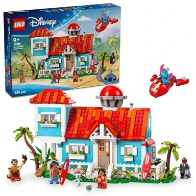 Abbildung von LEGO ǀ Disney Das Strandhaus aus „Lilo und Stitch“ Bauspielzeug mit 6 Zimmern, Sternwarte, Raumschiff 5 Minifiguren Geburtstagsgeschenk für Mädchen &amp; Jungen ab 9 Jahren Fans 43268