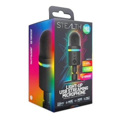 Abbildung von STEALTH Beleuchtetes LED USB Streaming Mikrofon mit Noice Cancelling Funktion