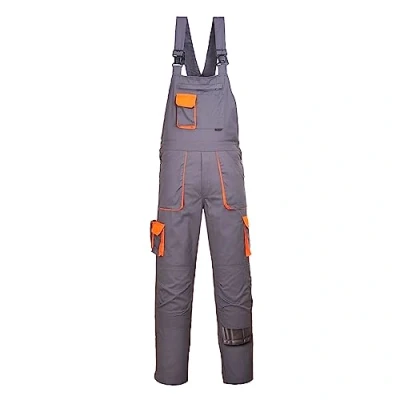 Abbildung von Portwest TX12 Herren Texo Kontrast Latzhose Arbeitslatzhose Grau, M