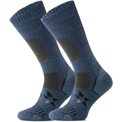 Abbildung von TODO BP Medium Dicke Wandersocken 34% Merino Wolle Herren und Damen. Socken für Outdoor, Hiking, Wandern, Camping, zum Wald, Bergsocken (35 38, Marineblau)
