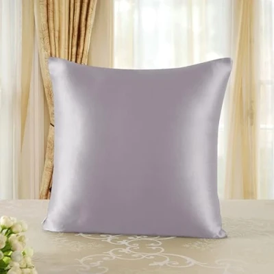 Abbildung von townssilk Beidseitig 100% 19mm Pure Maulbeerseide Kissenbezug für Haar und Haut Gesundheit, 1 Stück 40x40cm Größe mit verstecktem Reißverschluss 600 Fadenzahl Lilacpurple