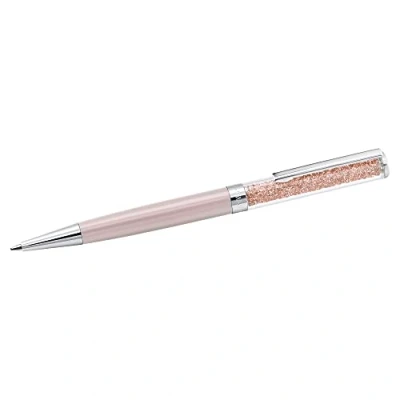 Abbildung von Swarovski Crystalline Kugelschreiber, Rosafarbener, Verchromter Stift mit Edlen Kristallen