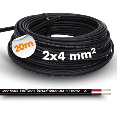 Abbildung von LappKabel Bund Lapp ÖLFLEX SOLAR XLS R T 2x4mm² BK/RD Solarkabel Zwillingsleitung, 20m