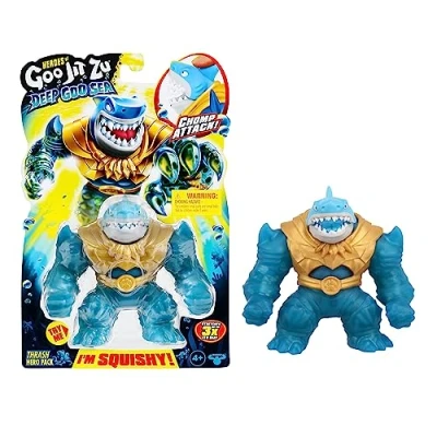 Abbildung von Heroes of GOO Jit Zu Deep Sea Helden Packung mit Thrash. Super Stretchy und Dehnbare Actionfigur besonderer Schleimfüllung beweglichem Kiefer