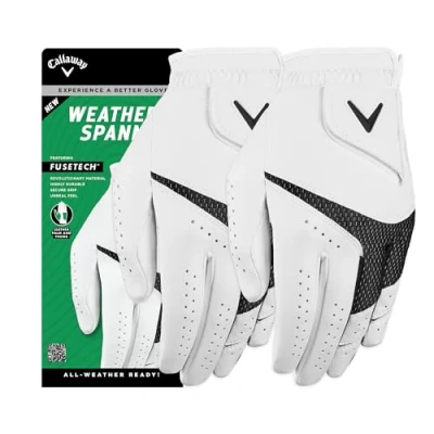 Abbildung von Callaway Golf Weather Spann Handschuh 2023 (2 Stück), Weiß