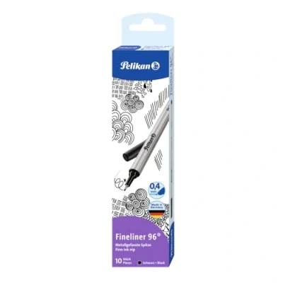 Abbildung von Pelikan 943241 Fineliner 96® Schwarz, 10 Stück in Schachtel