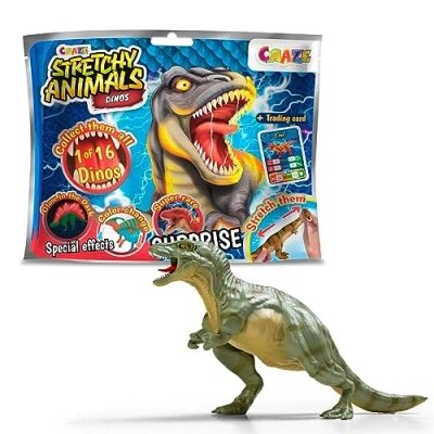 Abbildung von CRAZE Stretchy Animals Dinos Superdehnbare Dino Figuren, Dinosaurier Spielzeug zum Sammeln mit elastischer Haut und spezieller Füllung