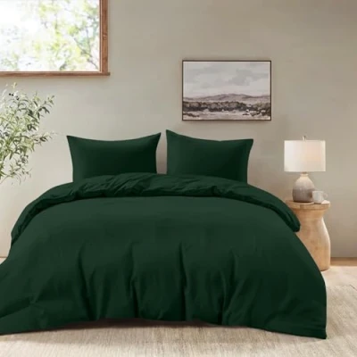 Abbildung von Dreamzie Bettwäsche Set 240x220 cm mit 2 Kissenbezügen 80x80 Grün Bettbezug Erwachsene aus 100% Mikrofaser Zertifiziert ohne Chemikalien (Oeko TEX)