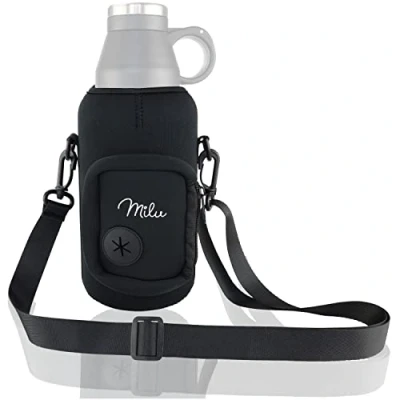 Abbildung von Milu Neoprentasche für Hundetrinkflasche 950ml Ersatzteil Tasche Trinkflasche Hunde Unterwegs Hundeflasche mit Futterbehälter, Napf, Hund, Wandern, Reisen, Spaziergang