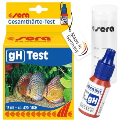 Abbildung von sera 04110 Gesamthärte Test (GH), misst zuverlässig und genau die Gesamthärte, für Süßwasser, im Aquarium oder Teich, 15 ml (1er Pack)