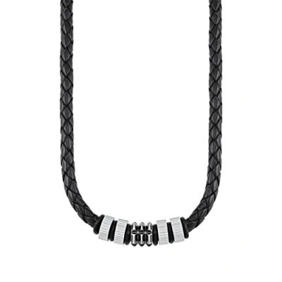Abbildung von s.Oliver Halsband Edelstahl Leder Herren Halsschmuck, 47+3 cm, Silber, Kommt in Schmuck Geschenk Box, 2027437