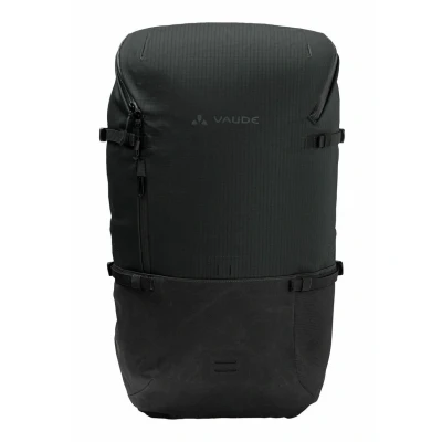 Abbildung von VAUDE Cityrucksack CityGo II 30 Liter Schwarz, wasserdichter Rucksack Damen &amp; Herren, leichter Daypack für Städtetrips mit Laptop Fach, Rolltop ideal den urbanen Alltag