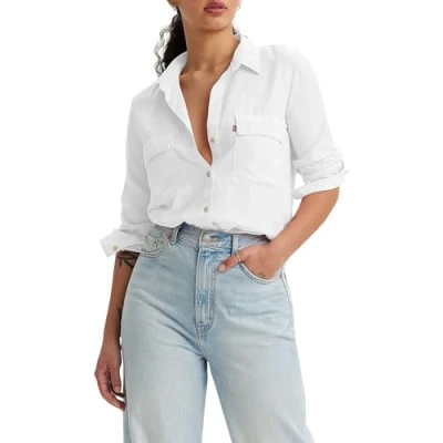 Abbildung von Levi&#039;s Doreen Utility IN Patches Hemdbluse, Damen, Größe: Large, Bright white