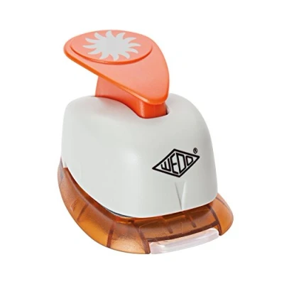Abbildung von Wedo 168116 Motivlocher klein Sonne (mit praktischem Auffangbehälter, Ausstanzung 1,6 x cm) grau / orange