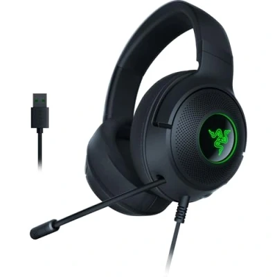 Abbildung von Razer Kraken V3 X USB Kabelgebundenes Gaming Headset (Ultra leicht mit 285g, Triforce 40mm Treiber, HyperClear Kardioiden Mikrofon, 7.1 Surround Sound, Chroma RGB) Schwarz