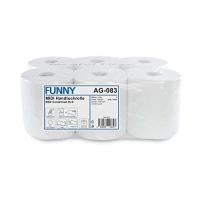 Abbildung von Funny Handtuchrolle, Innen und Außenabwicklung 20 cm, 2 lagig, hochweiß, 450 Blatt, 1er Pack (1 x 6 Stück)
