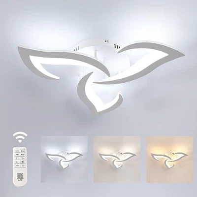 Abbildung von Comely LED Deckenleuchte Dimmbar, Moderne Acryl Deckenlampe 35W 3937LM, 3000K 6500K, Deckenbeleuchtung mit Fernbedienung für Schlafzimmer Wohnzimmer, Dia 58cm