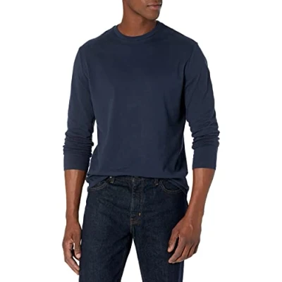 Abbildung von Amazon Essentials Herren Langärmeliges T Shirt, Schmale Passform, Marineblau, M
